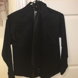 Calvin Klein Sateen Dress Shirt, Belt, and Tie